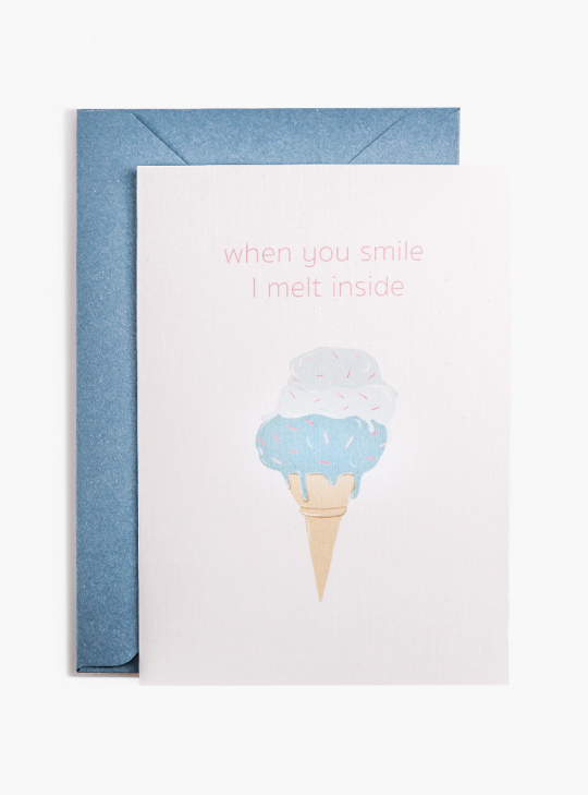 card when you smile blue